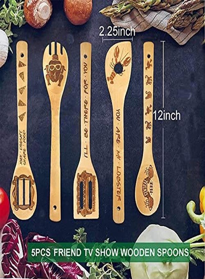 منتجات مسلسل فريندز التلفزيوني - 5 ملاعق خشبية للطبخ، غير لاصقة، ديكورات مستوحاة من مسلسل فريندز التلفزيوني، هدايا مستوحاة من مسلسل فريندز التلفزيوني للنساء، هدايا هالوين - Image 2